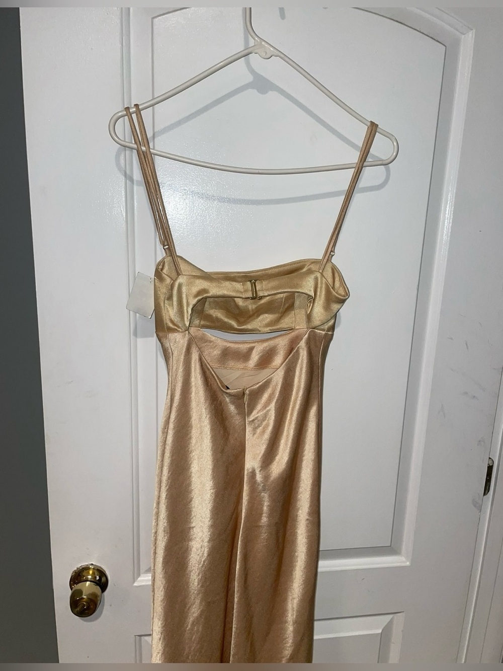 New! Bec & Bridge Satin Cutout Maxi Dress in Champagne Golden Yellow ๐ sz 2 NWT! - Picture 12 of 16